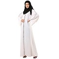Front open premium CEY fabric abaya- White